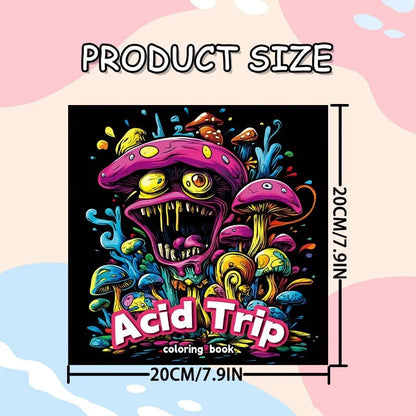 Acid Tour coloured paper painting book showing its 200mm length.