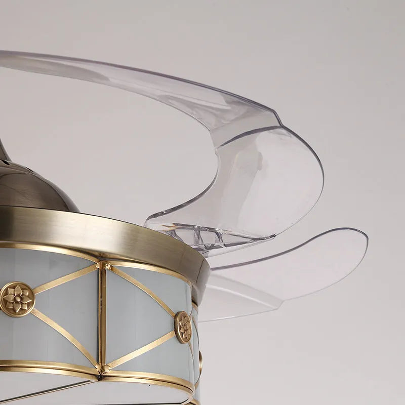 42-inch gold ceiling fan light with invisible blades and remote control