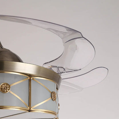 42-inch gold ceiling fan light with invisible blades and remote control