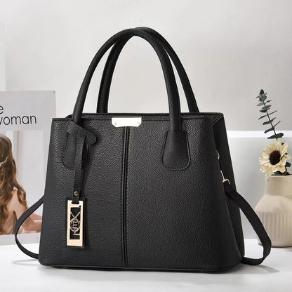 Soft PU leather large capacity shoulder bag in a horizontal square shape with an adjustable strap