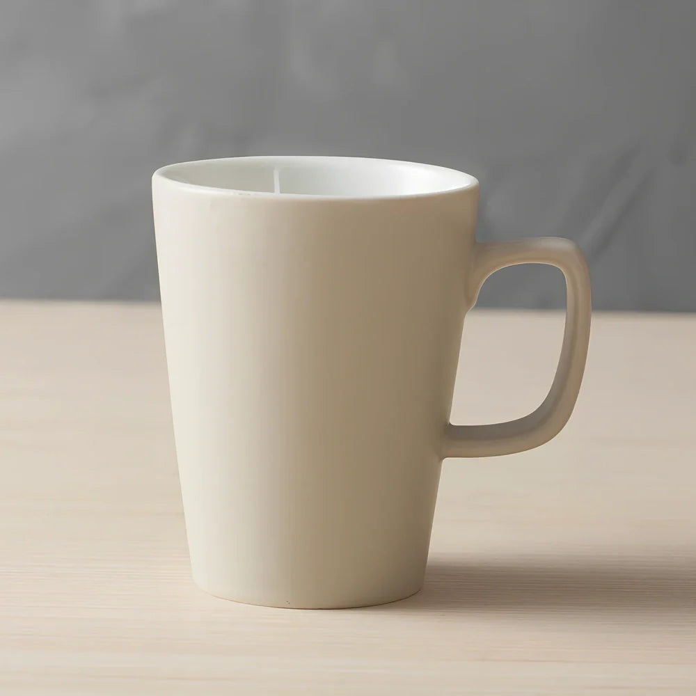 Creative office mug with handle in black, grey, khaki or light grey with enamel coating