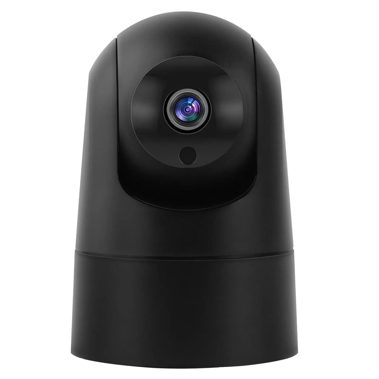 Indoor pan/tilt security camera with 1080p resolution and two-way voice feature, measuring 80x80x115mm