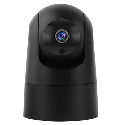 Indoor pan/tilt security camera with 1080p resolution and two-way voice feature, measuring 80x80x115mm