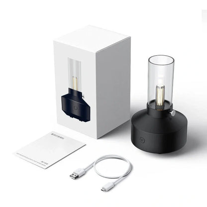Retro light aroma diffuser with LED night light and humidifier in white and black