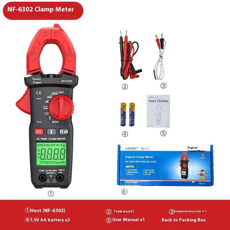 NF-6301 digital automatic clamp multimeter for 600 V AC and DC voltage testing