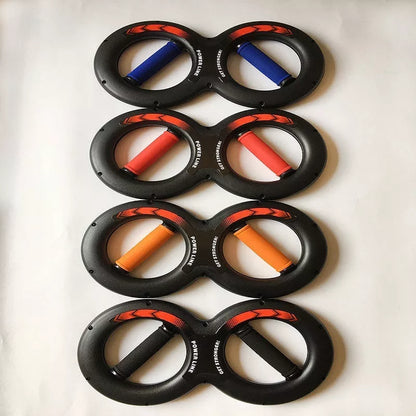 Adjustable hand strength training equipment with black ABS shell and foam padding