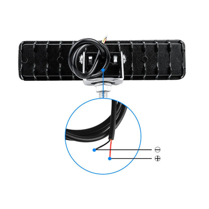 Pack of four rectangular aluminium LED work lights for car and truck modification.