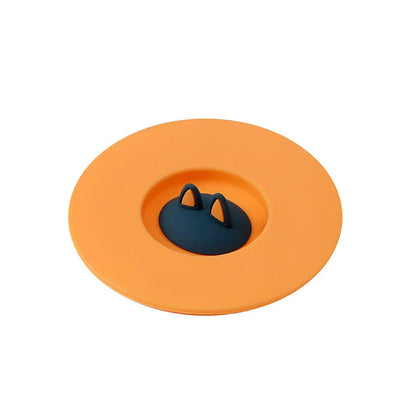 Cartoon cat ear-shaped silicone cup lid in vibrant colors, designed to be spill-proof and dustproof for your daily beverages