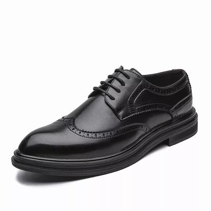 British pointed leather shoes for men in black and brown