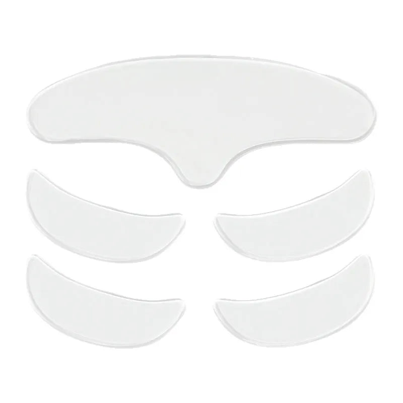 Five silicone anti-wrinkle face stickers for wrinkle removal, resistance and prevention
