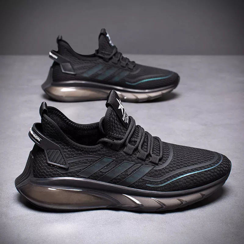 Men's breathable fly woven sports casual shoes with shock absorption