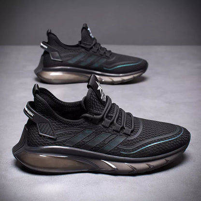 Men's breathable fly woven sports casual shoes with shock absorption