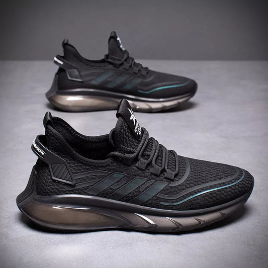 Men's breathable fly woven sports casual shoes with shock absorption