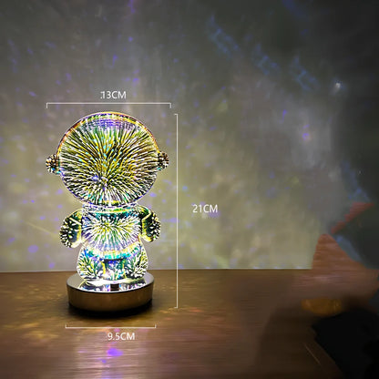 3D stereo astronaut atmosphere light with colourful lighting and touch control, 13cm wide