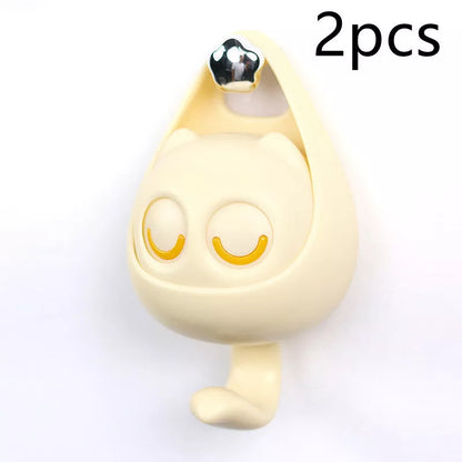 Interactive blink cat coat hook in six colors, perfect for home decor and organization