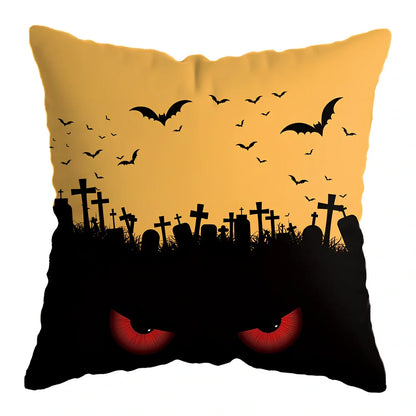 45x45cm linen pillow cover with skull pattern for Halloween decorations