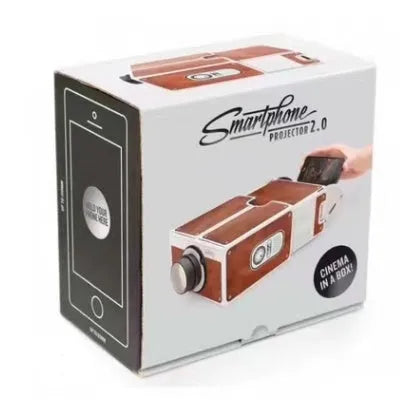 Portable mobile phone projector DIY kit with zoom lens and projector box for iPhone and Android phones.