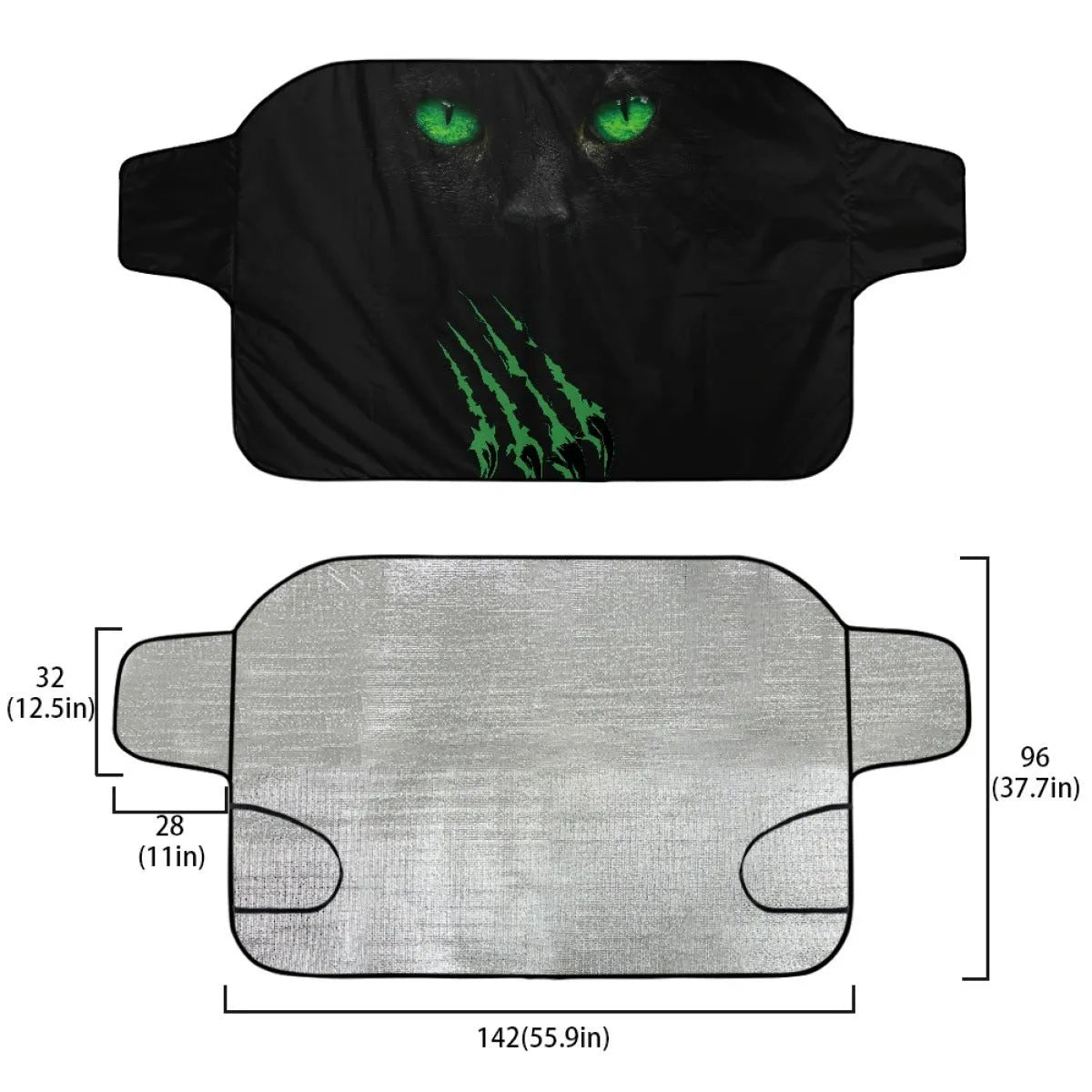 Car front gear sunshade cover with aluminium film construction measuring 130 by 70 centimetres