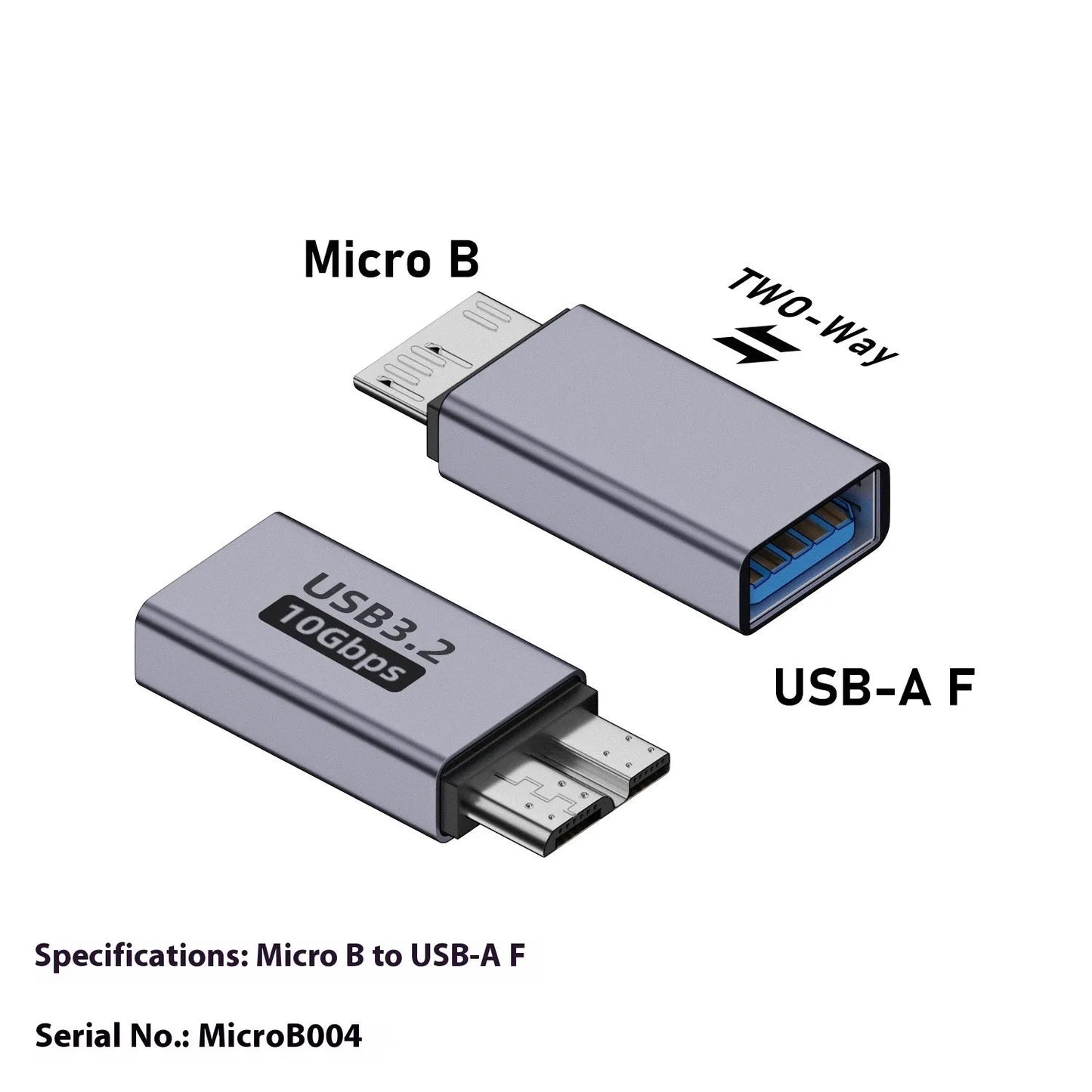 Micro USB to USB-C and USB-A adapter converter for data transfer and charging devices