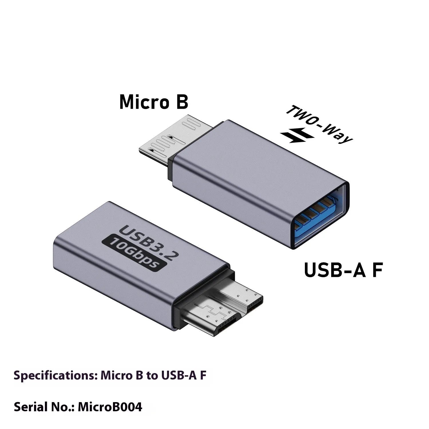 Micro USB to USB-C and USB-A adapter converter for data transfer and charging devices