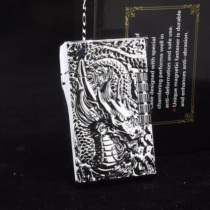 Embossed Chinese Dragon Gas Lighter with intricate design and metal construction