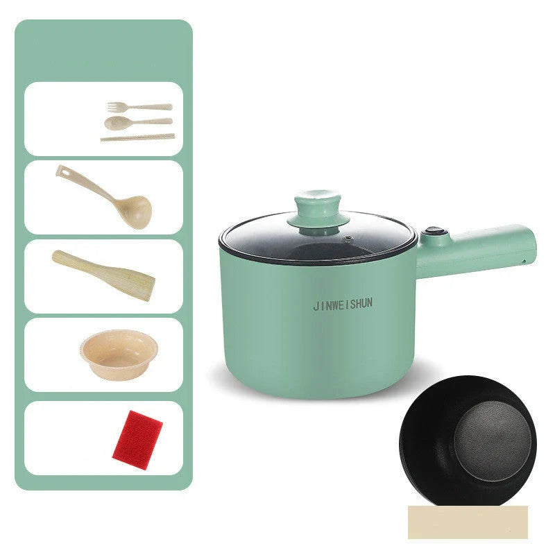 Versatile electric hot pot with stainless steel construction and non-stick interior for easy cooking and cleaning