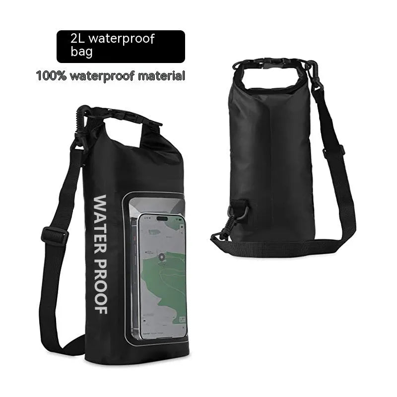 Waterproof Crossbody Phone Bag Outdoor Swimming PVC Bag with 2L or 5L Capacity for Beach Diving and Sports, Available in Multiple Colours Including Army Green and Rose Red