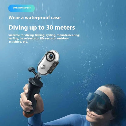H88 mini 4K black action camera with magnetic mount and waterproof case on a bicycle helmet