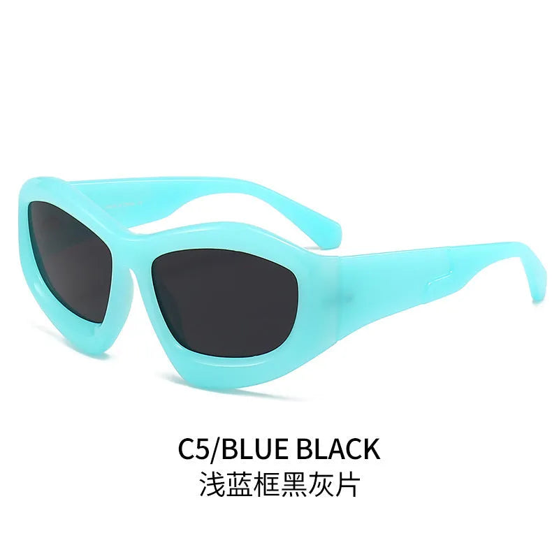 Concave shape sun glasses with bubble element design in multiple colour options for outdoor activities