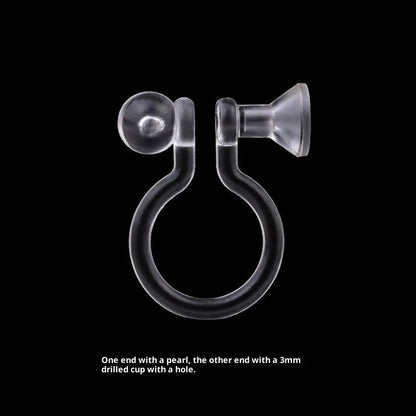 Transparent U-shaped plastic resin ear clip converter for stud earrings, unisex, single piece