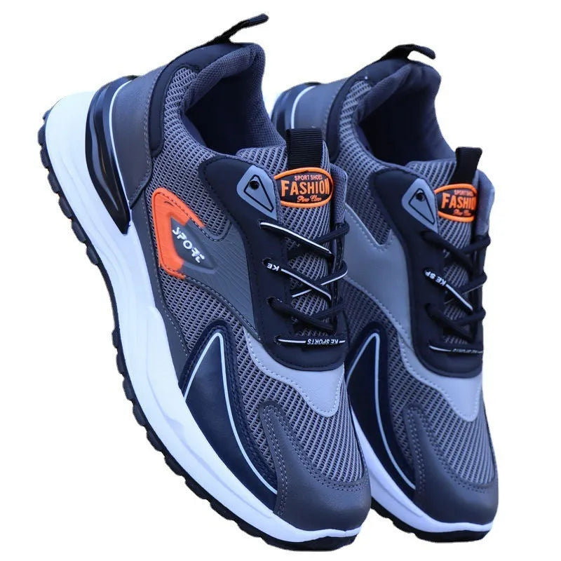 Men's Running Casual Shoes Sneaker Low Top Flyknit Upper Cotton Lining PVC Injection Moulded Sole Breathable Sports Shoe for Leisure in Black Grey or White