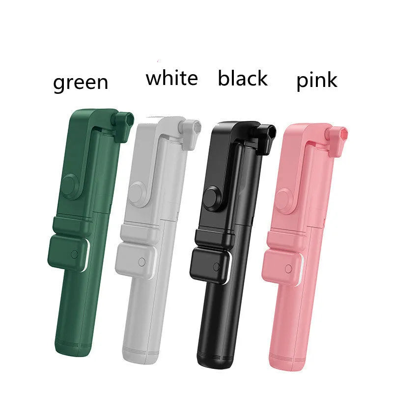 Bluetooth selfie stick with 360-degree rotation and integrated tripod in black colour