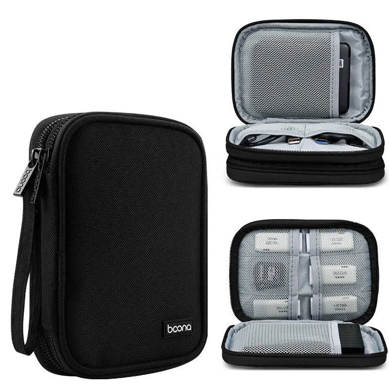 2.5-inch mobile hard disk protective Oxford cloth cover in grey and black colour options