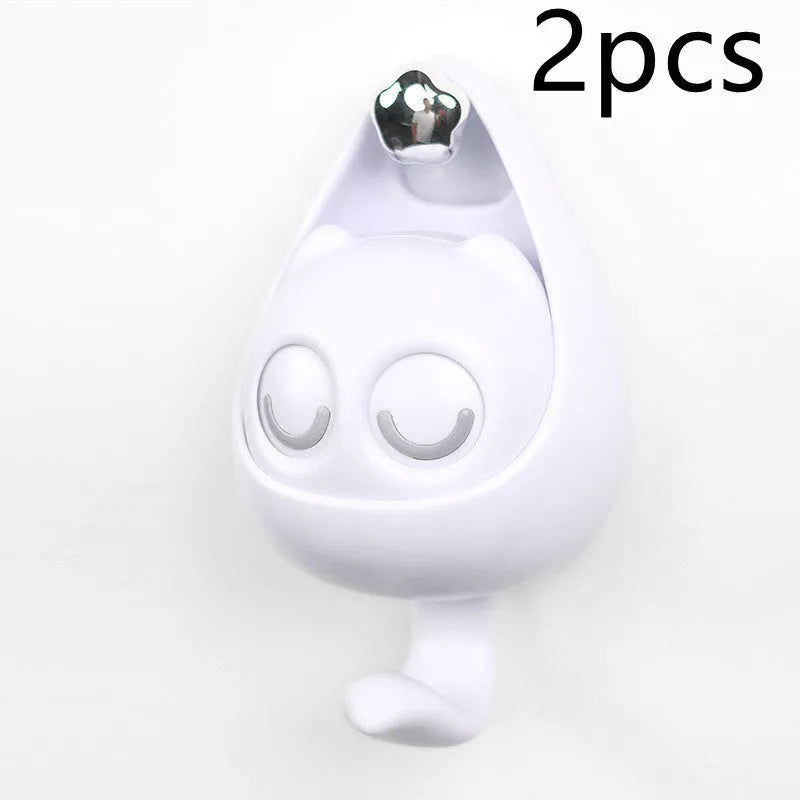 Interactive blink cat coat hook in six colors, perfect for home decor and organization