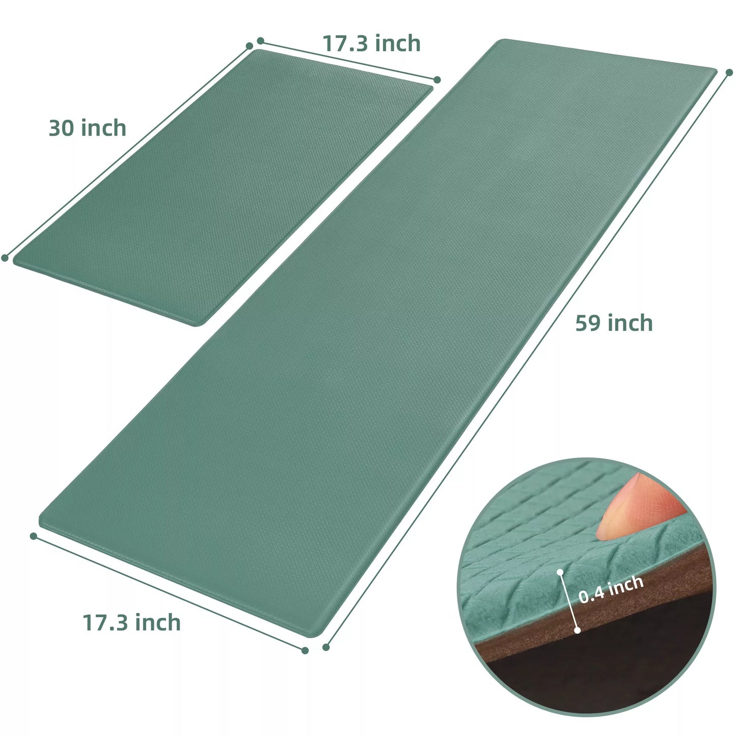 Non-slip kitchen floor mat set in brown, waterproof and easy to clean