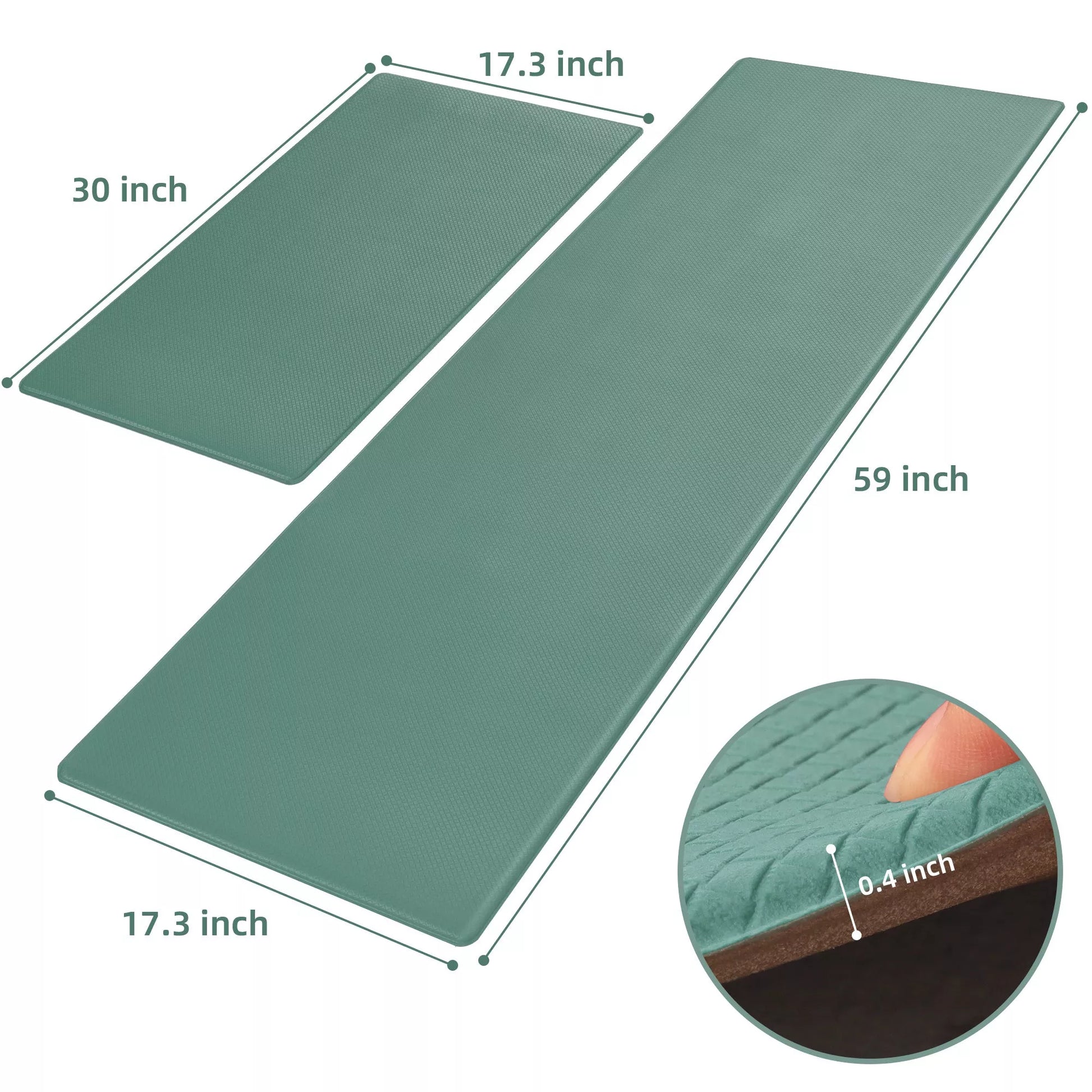 Non-slip kitchen floor mat set in brown, waterproof and easy to clean