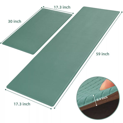 Non-slip kitchen floor mat set in brown, waterproof and easy to clean