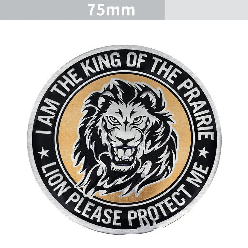 Aluminium car body badge sticker with lion design for vehicle exterior modification