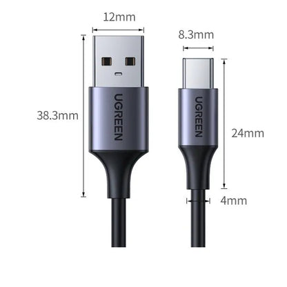 Black Lvlian 1m USB to USB-C charging and data cable for mobile phones and tablets