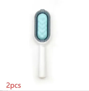 Green plastic pet hair removal comb with disposable wipes for cats and dogs