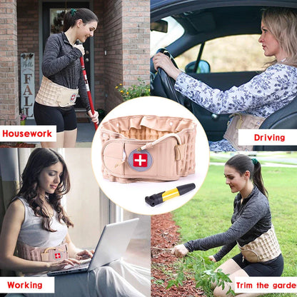 Inflatable Lumbar Traction Belt designed for back pain relief, featuring an adjustable inflation system and durable construction for personalized support and comfort.