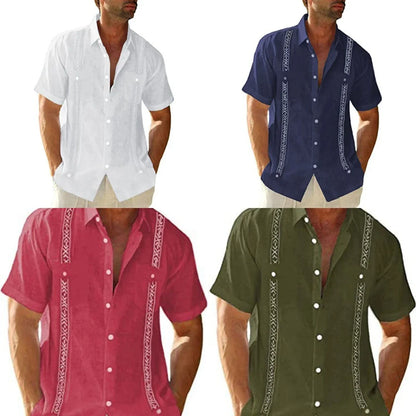 Premium Guayabera casual shirt for men in various colors and sizes, featuring soft, breathable fabric and unique Cuban-inspired design