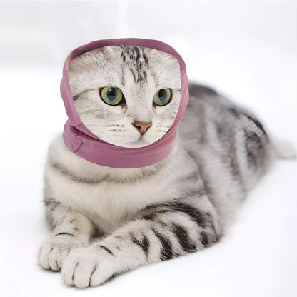 Dog grooming anti-noise earmuffs in pink, black, or purple, cationic spandex fabric, sizes L 25x20cm, M 20x15cm, S 17x12cm