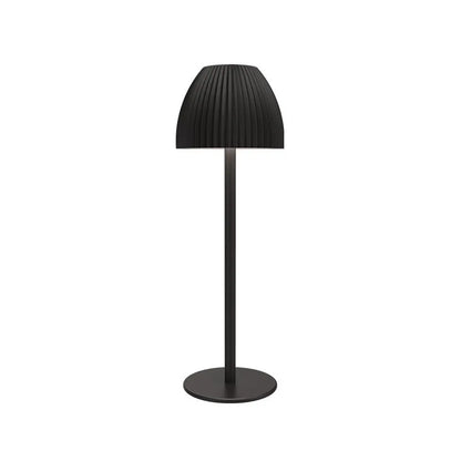 USB rechargeable night lamp with dimming pattern display in black thin round base design