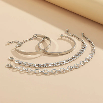 Elegant C-Shaped Hollow Chain Bracelet Set - A chic accessory with a delicate chain design and premium materials