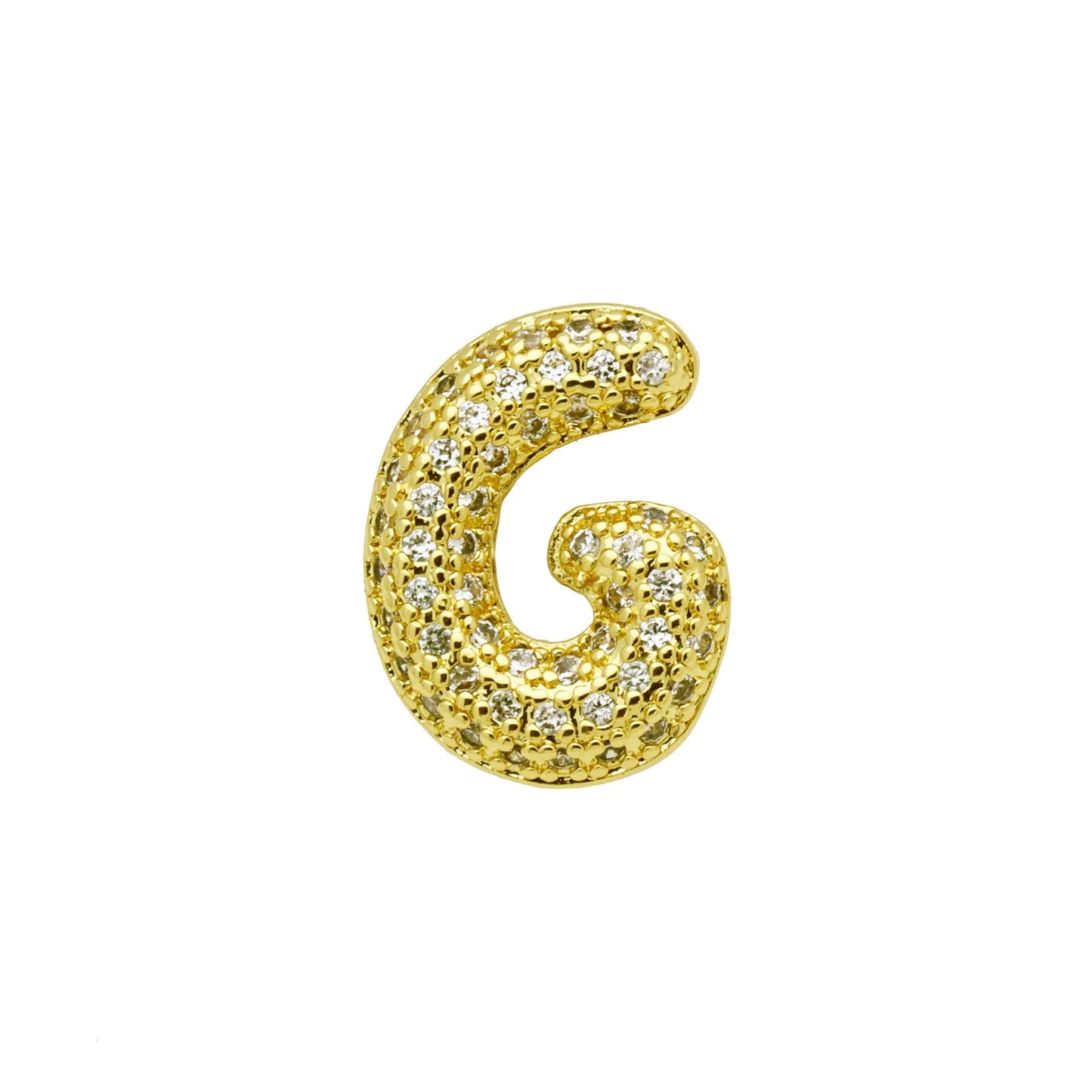 Retro style copper bracelet with English letter charm featuring micro inlaid zirconium stones in gold plating
