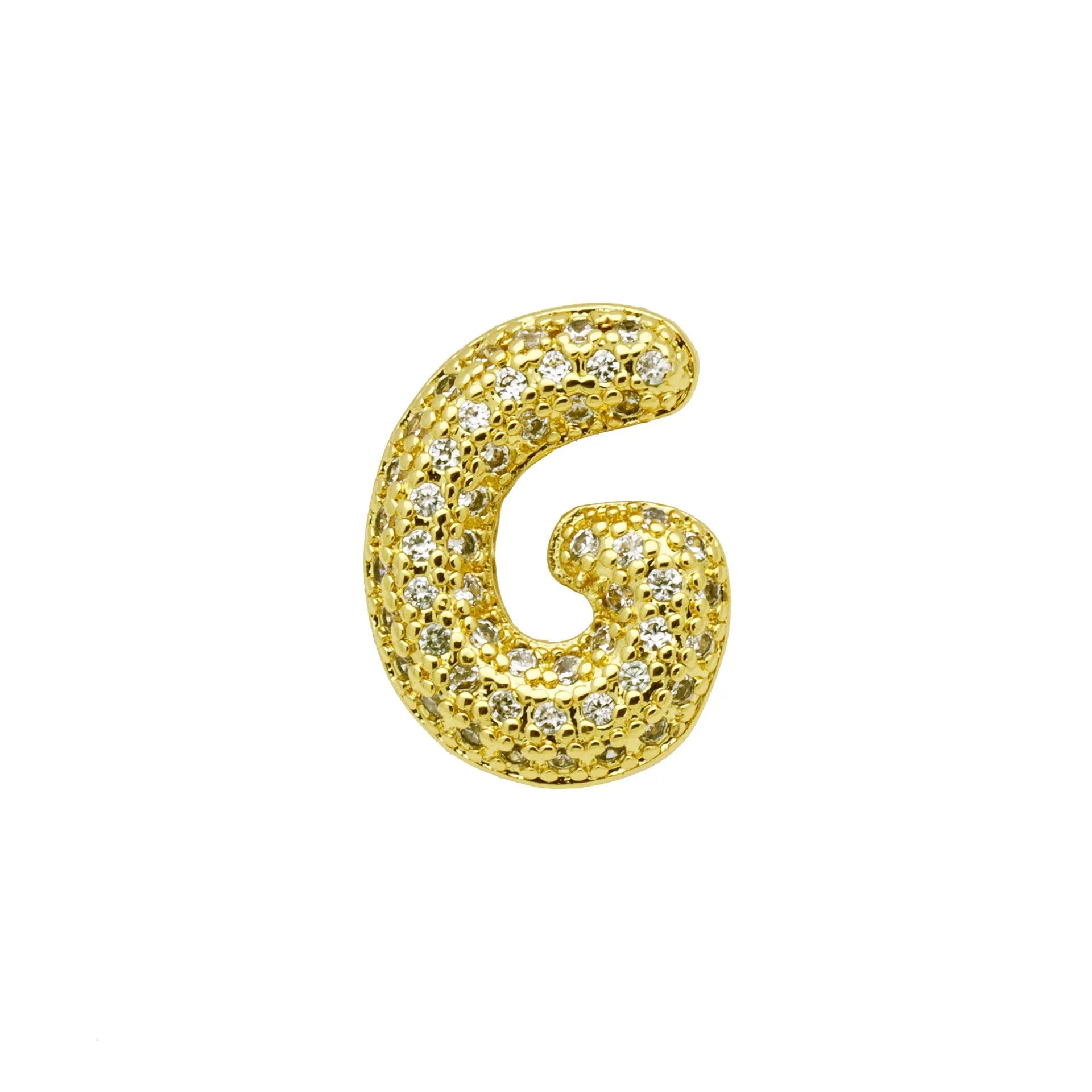 Retro style copper bracelet with English letter charm featuring micro inlaid zirconium stones in gold plating