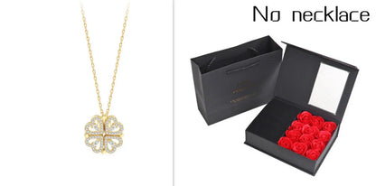 Elegant four-leaf clover necklace with magnetic and detachable design for versatile styling