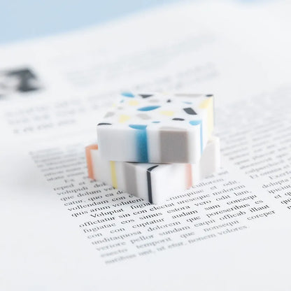 Square PVC eraser with Yuhua stone formulation measuring 36mm
