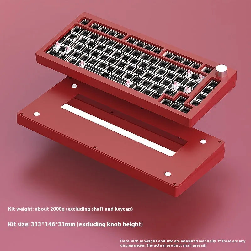 Heiji Snake aluminium mechanical keyboard DIY kit with keycaps and tools on a desk.